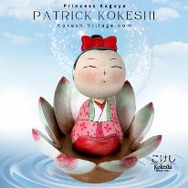 Patrick Pathenay - Princess Kaguya on Lotus Flower Patrick Kokeshi