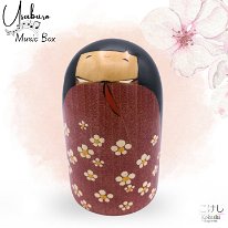 Plum Blossoms Music Windup Kokeshi