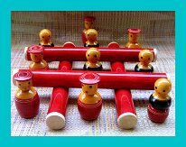 Kokeshi Games: Tic Tac Toe The player who succeeds in placing three of their Kokeshi in a horizontal, vertical, or diagonal row is the winner