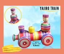 Kokeshi Toys: Train w/Conductor Possibly by Kamata Takashi (Yajiro)