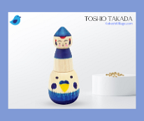 Kokeshi Toys: Imaginative Play Animal Themed (Yajiro) Bird Kokeshi made by Toshio Takeda