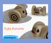 Kokeshi Toys: Imaginative Play Fuku Kuruma Inu (dog) on wheels