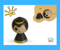 Kokeshi Toys: Tsuta Date Masamune Tippy Top